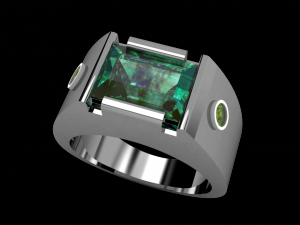 emerald octagon ring 3D मॉडल
