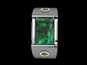 emerald octagon ring 3D मॉडल