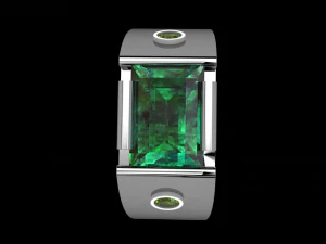 emerald octagon ring 3D Model