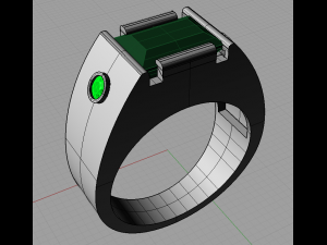 emerald octagon ring 3D मॉडल