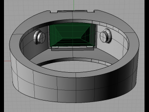 emerald octagon ring 3D मॉडल