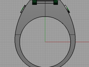 emerald octagon ring 3D मॉडल