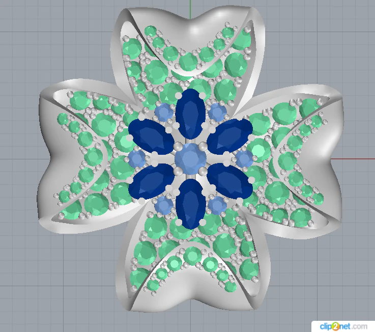 jewelry flower 3D Model .c4d .max .obj .3ds .fbx .stl .blend