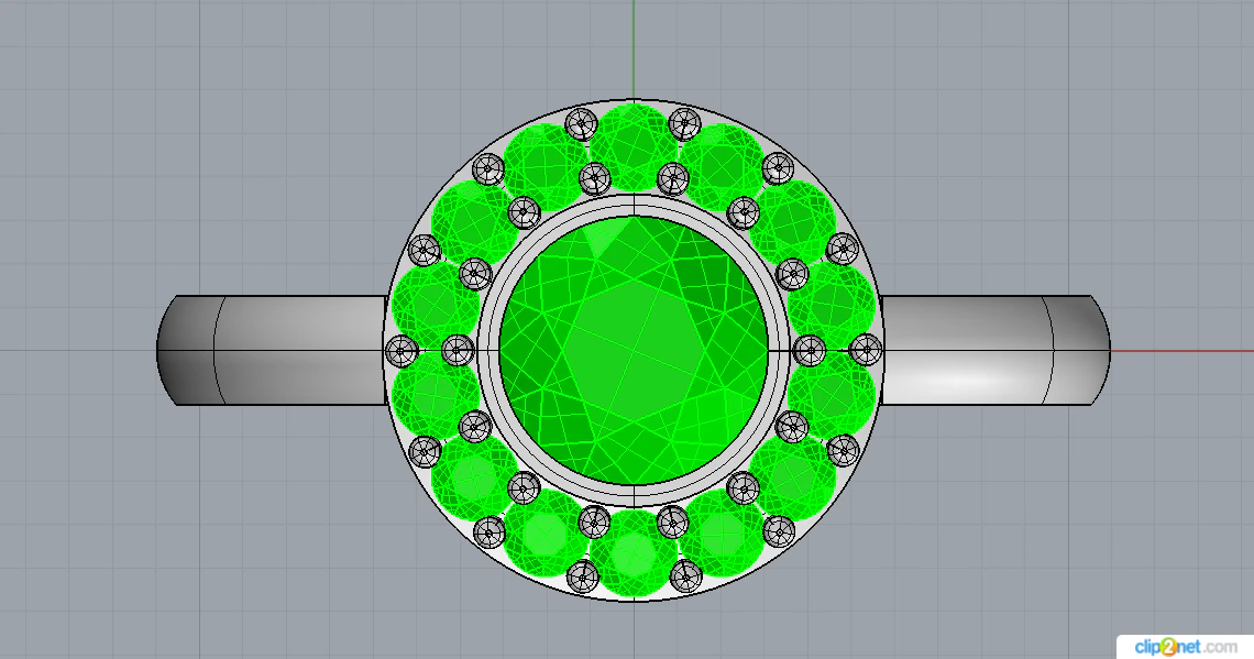 ring for central gem 3D Print Model .c4d .max .obj .3ds .fbx .stl .blend 