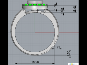 ring for central gem 3D-Druckmodell