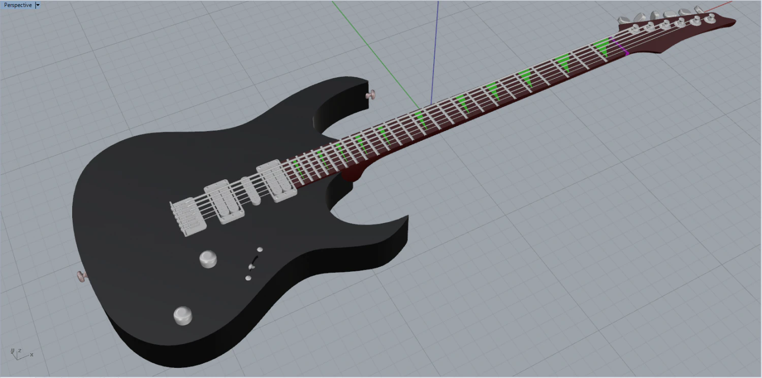 guitar ibanez 3D Model .c4d .max .obj .3ds .fbx .stl .blend 