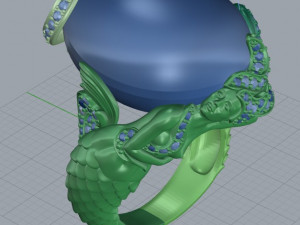 mermaid ring 3D 打印模型
