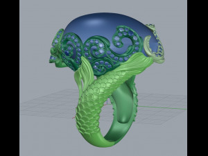 mermaid ring 3D Print Model