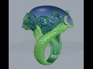 mermaid ring 3D Print Model
