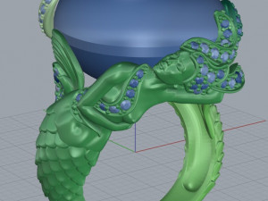 mermaid ring 3D Print Model