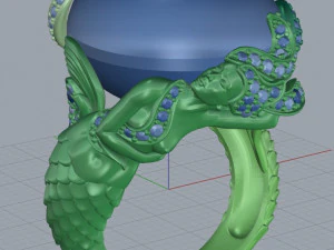 mermaid ring 3D Print Model