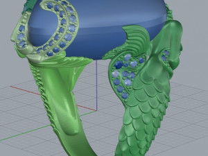 mermaid ring 3D Print Model