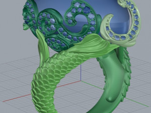 mermaid ring 3D Print Model