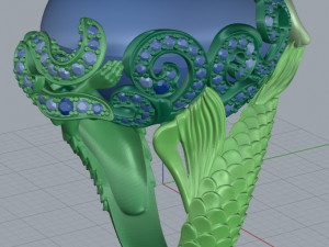 mermaid ring 3D Print Model