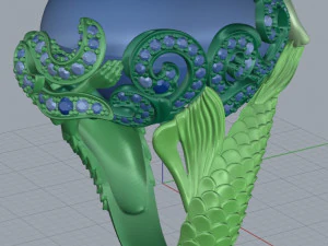 mermaid ring 3D Print Model