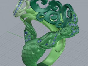 mermaid ring 3D Print Model
