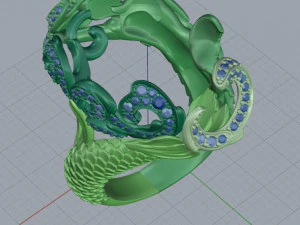 mermaid ring 3D Print Model