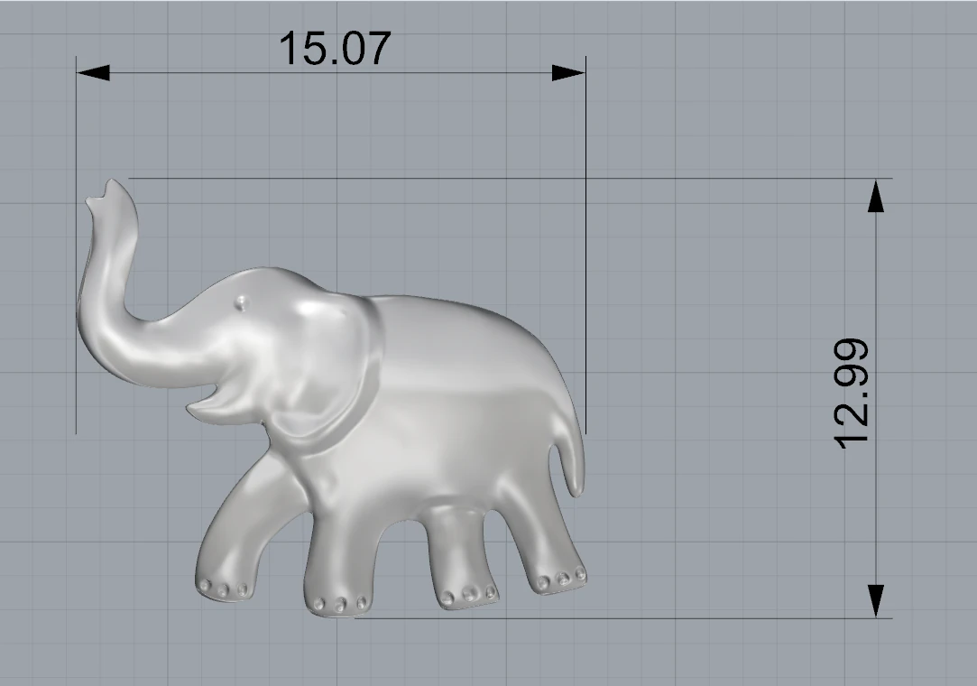flat elephant 3D Print Model .c4d .max .obj .3ds .fbx .stl .blend 