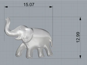 плоский слон 3D Принт Модель