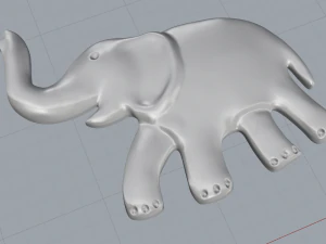 flat elephant 3D Print Model