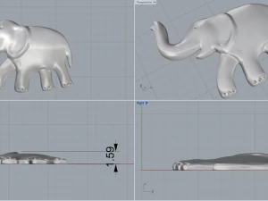 flat elephant 3D Print Model