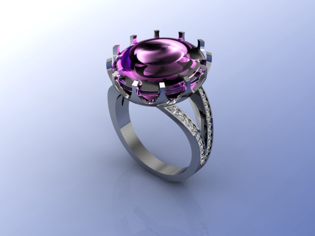 ring with ametrine oval Modello di stampa 3D .c4d .max .obj .3ds .fbx .stl .blend 