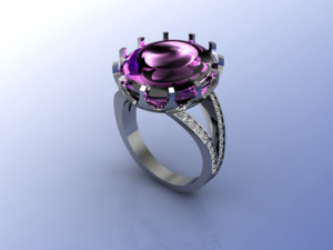 ring with ametrine oval Modèles 3D en vedette