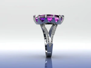 ring with ametrine oval 3D Print Model