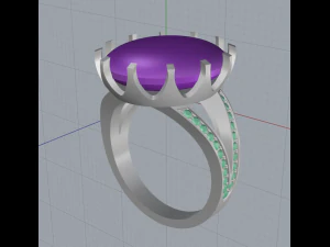 ring with ametrine oval 3D Print Model