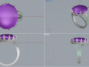 ring with ametrine oval Modello di stampa 3D