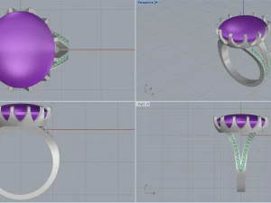 ring with ametrine oval 3D Print Model