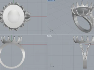 ring with ametrine oval 3D Print Model