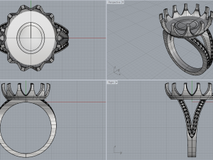 ring with ametrine oval Modello di stampa 3D