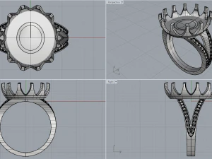 ring with ametrine oval 3D Print Model