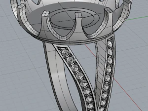 ring with ametrine oval 3D Print Model