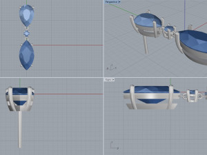 earring with marquise and pear 3Dプリントモデル