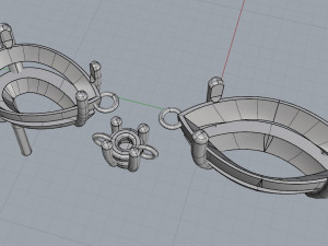 earring with marquise and pear 3Dプリントモデル