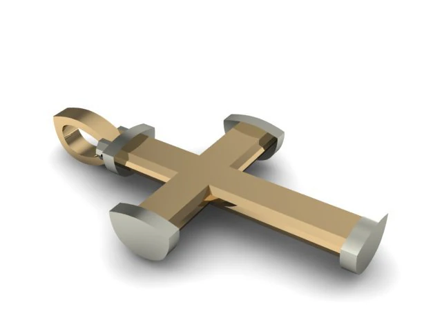 faceted crucifix 3D Print Model .c4d .max .obj .3ds .fbx .stl .blend 