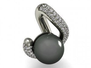 pendant with black pearl 3D Print Model