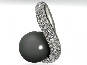 pendant with black pearl 3D 打印模型