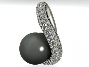 pendant with black pearl 3D Print Model