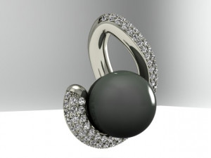 pendant with black pearl 3D 打印模型