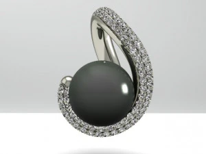 pendant with black pearl 3D Print Model