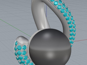 pendant with black pearl 3D 打印模型