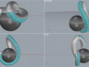 pendant with black pearl 3D Print Model