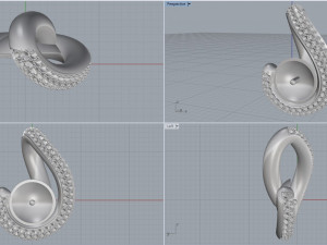 pendant with black pearl 3D 打印模型