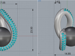 pendant with black pearl 3D 打印模型