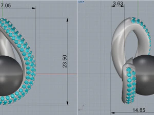 pendant with black pearl 3D Print Model