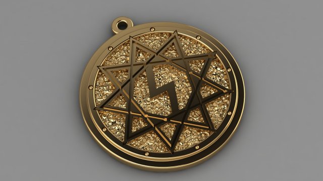 nine pointed star amulet 3D-Druckmodell .c4d .max .obj .3ds .fbx .stl .blend 