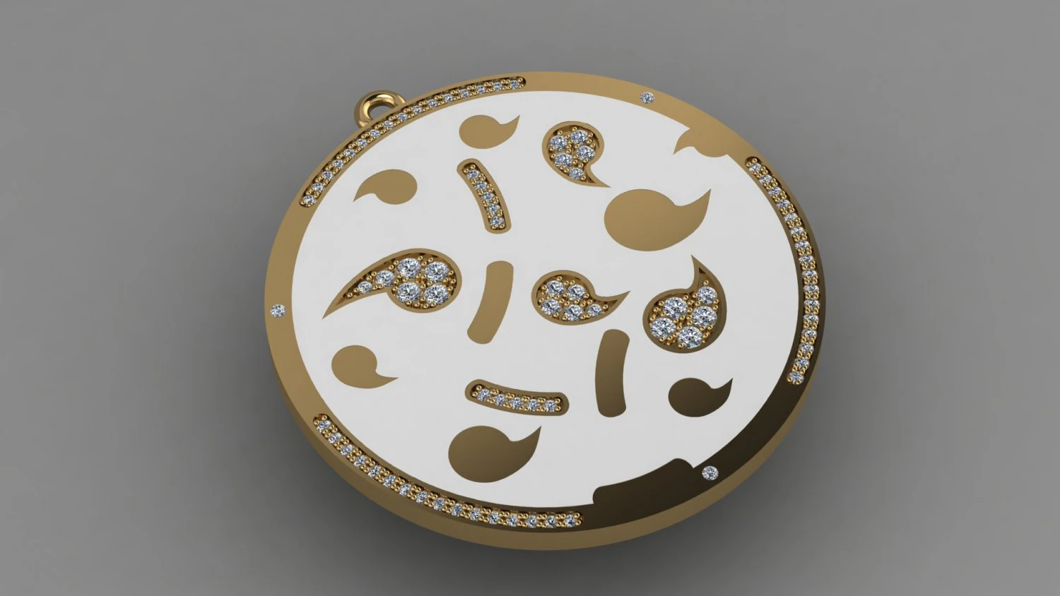 pendant coin with drops 3D Print Model .c4d .max .obj .3ds .fbx .stl .blend 